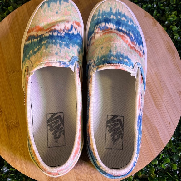 🔥 VANS ASHER PSYCHEDELIC SLIP-ON TIE DYE CANVAS SKATEBOARDING SHOES WOMENS SZ 10 - Picture 8 of 9